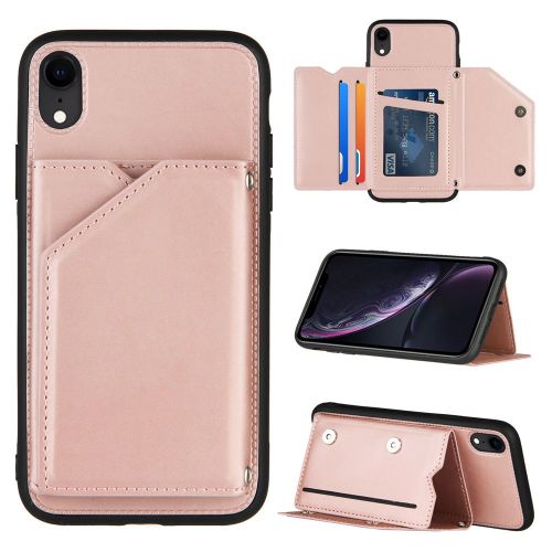 Coque Iphone Xr 6.1 Inch,Portefeuille Coque Pour Iphone Xr,Etui En Cuir Pu Avec Fentes Pour Cartes,Double Fermoir Magnétique Et Antichoc Durable Coquille_Or Rose