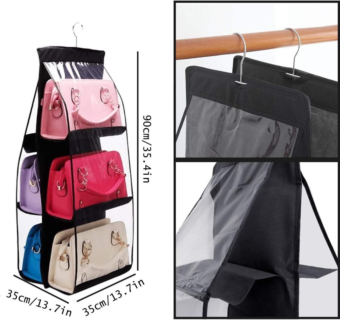 Sac Main Organisateur Penderie, Noir 6 Poches Pliable Rangem... - 2