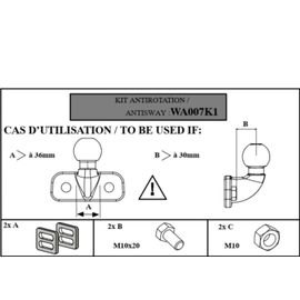Kit Antirotation Plaque Vissée - Mottez A007k1