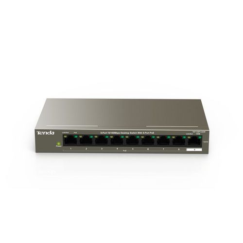 Tenda TEF1109P-8-63W Non gestito Fast Ethernet (10/100) Supporto Power over Ethernet (PoE) Nero