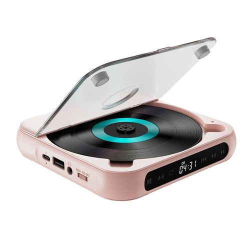 Lecteur CD portable Bluetooth - Rose?13.5*13.5*2.5cm