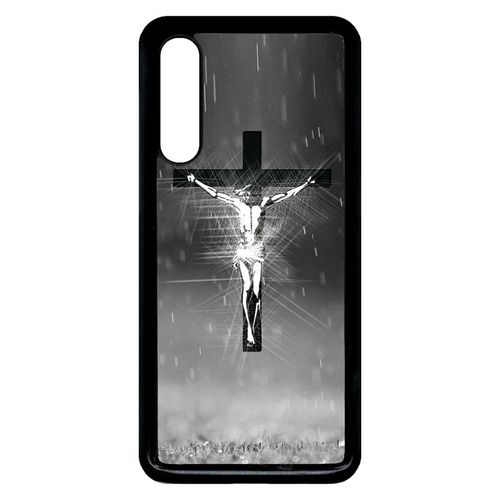 Coque Xiaomi Mi 9 - Jésus Croix Noir Et Blanc - Noir