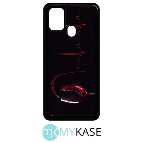 Coque Galaxy M31 Prime - Verre De Vin Électrocardiogramme 2 - Noir
