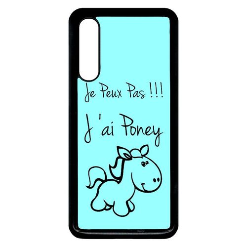 Coque Xiaomi Mi 9 - Citation Poney Turquoise - Noir