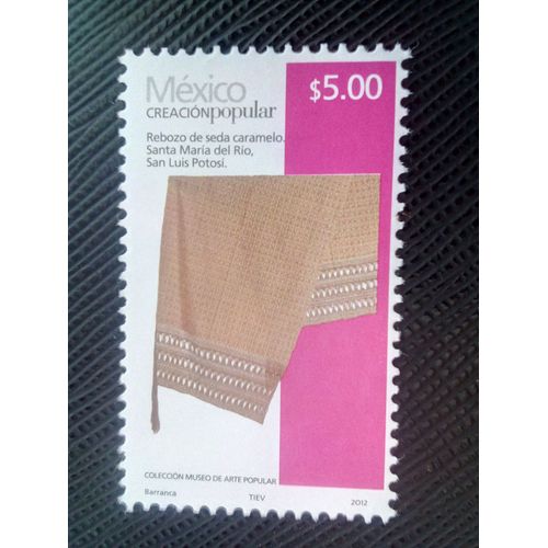 Timbre Mexique Yt 2523 Châle En Soie D'art Populaire 2010 ( 00100705 )