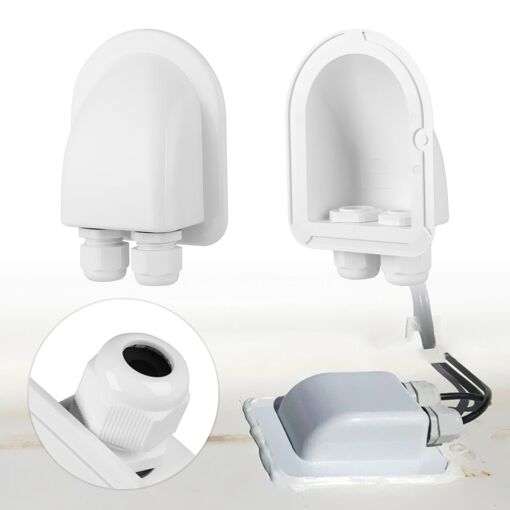 Boîte de jonction de voiture entrée de fil de toit câble solaire entrée de camping-car boîte de glande RV accessoire de camping-car Anti-ultraviolet(blanc,1 UK