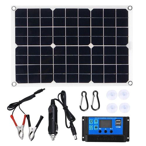Panneau solaire 100W, chargeur de batterie 12V, 50a, contrôleur pour caravane Van bateau, double USB