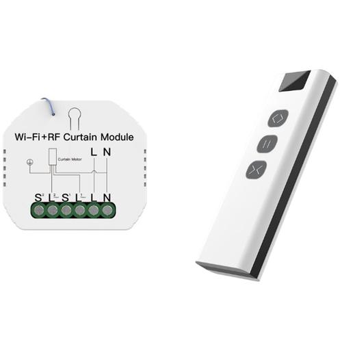 Module de commutateur sans fil, Interrupteur connecté pour rideaux, avec  intégration WiFi RF, conçu pour volet roulant motorisé avec télécommande à  distance Tuya, fonctionne avec Alexa et Google Home