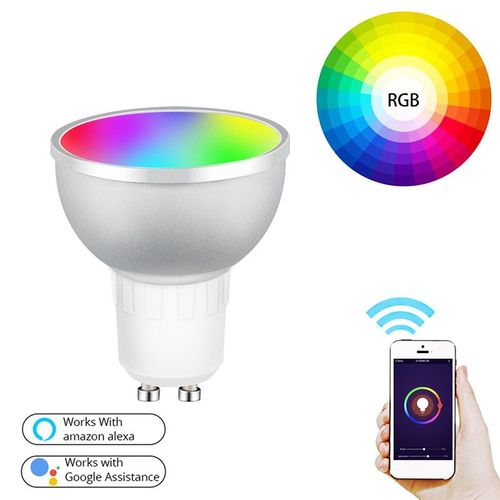 Tuya Smart Lampe Wifi Ampoule 5w Changeant La Couleur Rvb Led Ampoule Bluetooth Gu10 Ac85-265v Application Télécommande Compatible Alexa Google Home