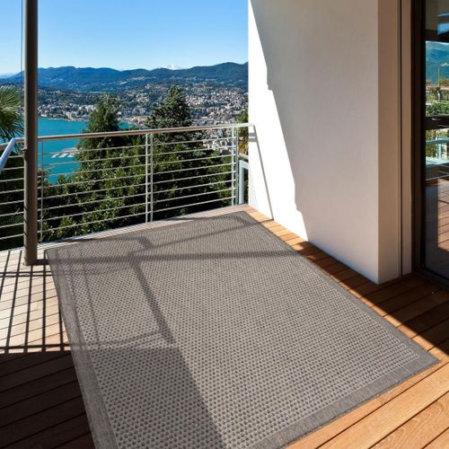 Tapis Salon 120x170 Tissé Marron Rectangle Motif Faux Uni Nouchy