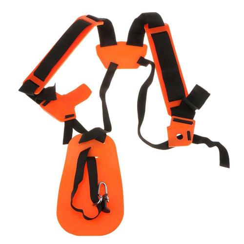 Sangle de harnais d'épaule Double Strimmer ceinture rembourrée pour débroussailleuse tondeuse Gardden sécateur (Orange et noir)