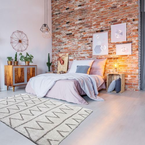 Authentique Tapis Berbère 160x230 Fait À La Main En Coton Bio Gris Clair Et Gris Foncé Berbere