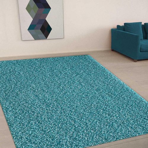 Tapis Shaggy 80x150 Rectangle Tissé Gris Clair Motif Uni Sg Loca