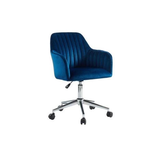 Chaise De Bureau - Velours - Bleu - Hauteur Réglable - Eleana