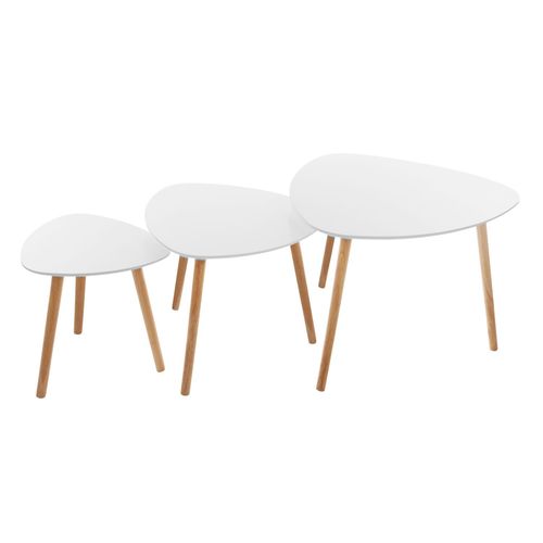 3 Tables D'appoint Mileo - Blanc