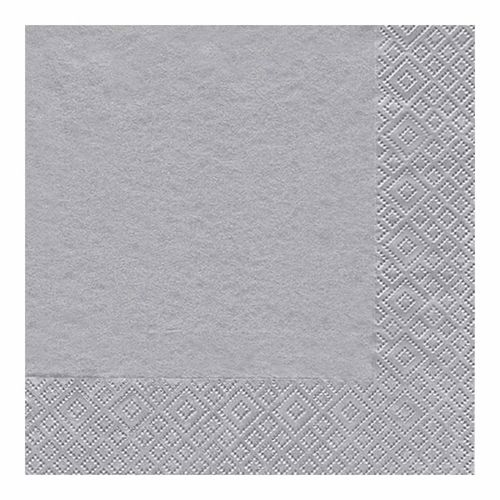Paris Prix - Lot De 20 Serviettes En Papier "Cocktail" 33x33cm Argent