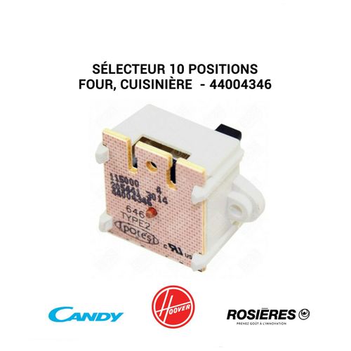 Sélecteur 10 positions Four, cuisinière Rosieres Candy Hoover 44004346