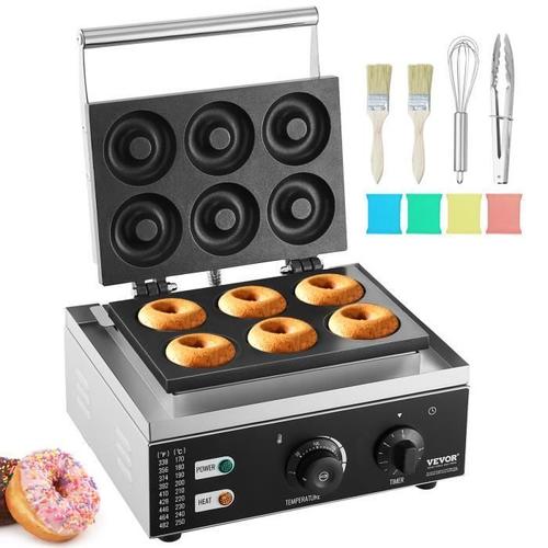 Machine à gaufres - VEVOR - Machine à beignets électrique appareil à donuts antiadhésif 6 PCS 1550 W 362 x 333 x 235 mm