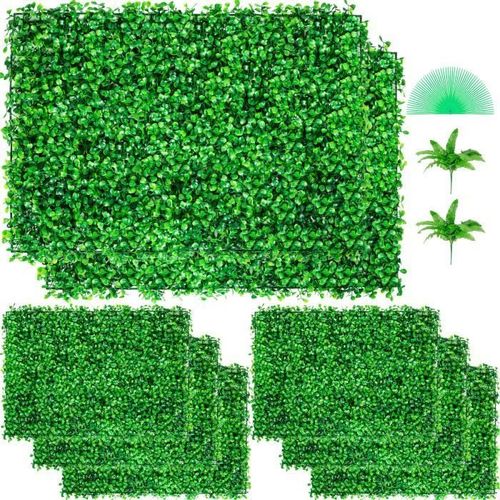 Panneaux de buis artificiels - VEVOR - Haie Artificielle Panneaux Muraux de Haie de Buis UV 8pcs 24" X 16" Décor