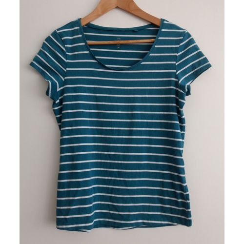 T Shirt Raye Vert Et Blanc. The Basics. C&a. Taille 38