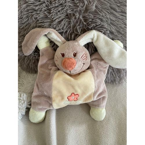 Doudou Lapin Nattou Beige Hochet Konijn Peluche 