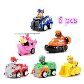 6 Pièces ensemble de jouets Pat' Patrouille, dessin animé personnage de  chien en voiture