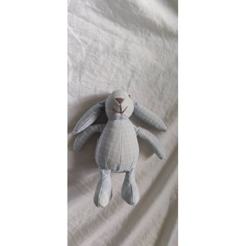 Cyrillus Mini Doudou Lapin Bleu Carreaux