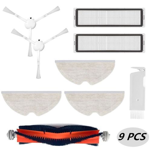 Dans l'image - Pièces de rechange pour aspirateur robot Xiaomi Dreame D9, rouleau central, brosse latérale, filtre Hepa, accessoires en tissu