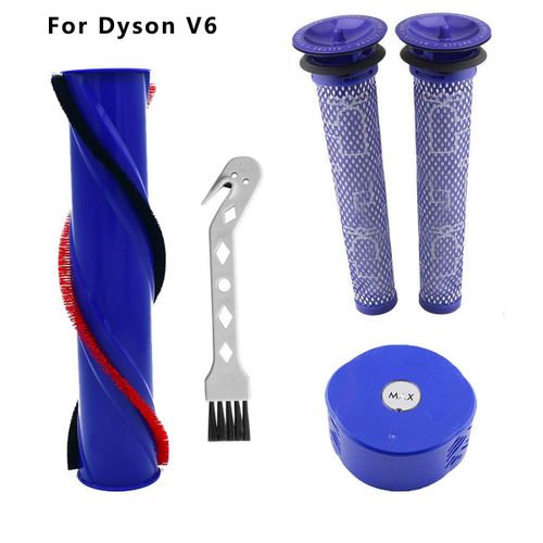 V6 kits 2 - Filtres à rouleau de brosse pour aspirateur Robot sans fil DYSON , tête de brosse, rouleau de barre 966821 ? 01, accessoires de balayage