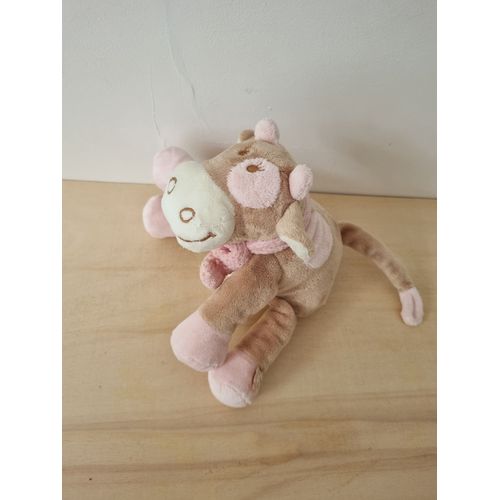 Doudou Vache Beige Rose Fleurs Lola Noukie's No
