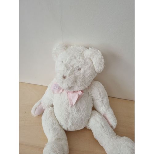 Doudou Peluche Ours Blanc Rose Doudou Et Compagnie