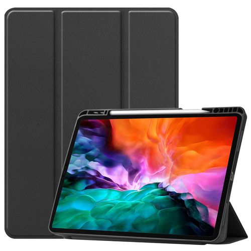 Etui Smart Case Pour Tablette Apple Ipad Pro 12.9 (2021) - A2461 - Cuir Synthétique, Noir Housse Pochette