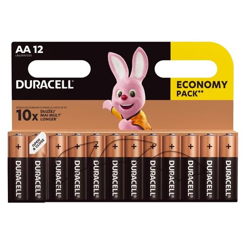 Duracell Blister Eco de 12 Piles Alcalines 1,5V AA MN1500 LR6