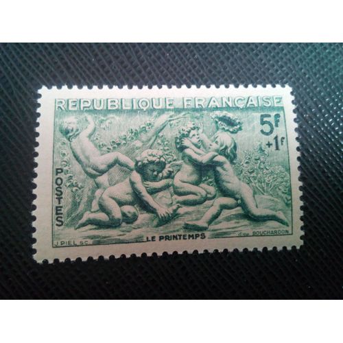 Timbre France Yt 859 Les Quatre Saisons De Bouchardon. Le Printemps 1949 ( 10805 )