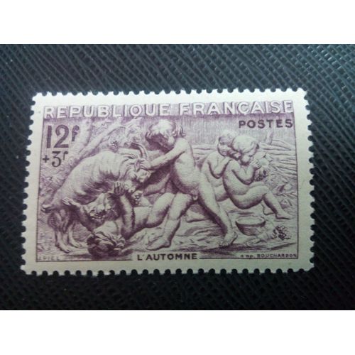 Timbre France Yt 861 Les Quatre Saisons De Bouchardon. Automne 1949 ( 10805 )