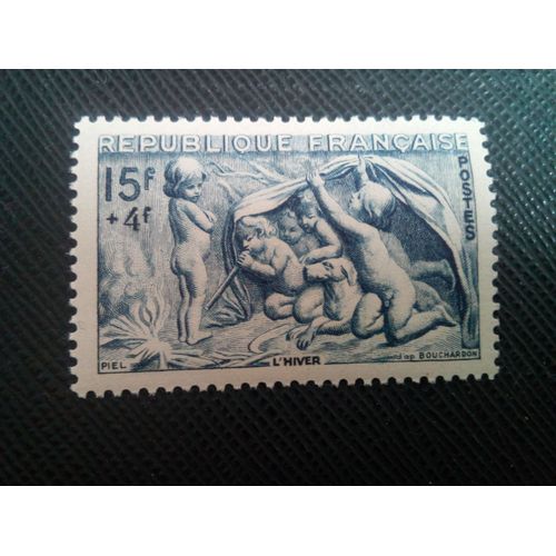 Timbre France Yt 862 Les Quatre Saisons De Bouchardon. Hiver 1949 ( 10805 )