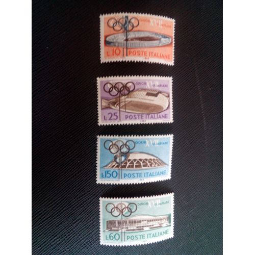 Timbre Italie Yt 813 - 15 - 17 - 19 Stade Olympique De Rome 1960 ( 10805 1)