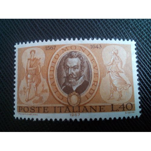 Timbre Italie Yt 970 Claudio Monteverdi Et Sujet De L'orfeo 1967 ( 10805 1)