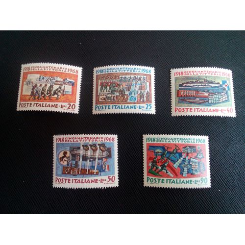 Timbre Italie Yt 1022 A 1026 50e Anniversaire De La Victoire De La Première Guerre Mondiale 1968 ( 10805 1)