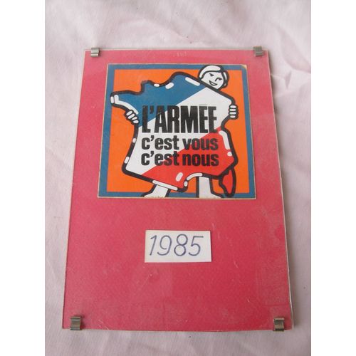 Ww2/Postwar Affichette Slogan "L'armée C'est Nous C'est Vous " 1985 Sous Cadre