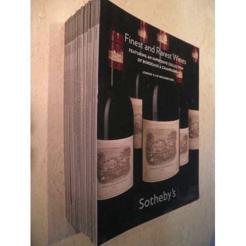 Lot De 13 Catalogues Sotheby's - Vins De Collection - Alcool Et Porto Millésimés - Londres De Janvier À Décembre 2008 - Margaux - Pétrus - Cheval Blanc - Romanée Conti - Mouton Rothschild ...