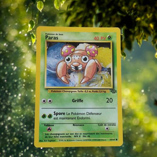 Carte Pokémon Paras 59/64, Première Édition De 1995, Très Bon État