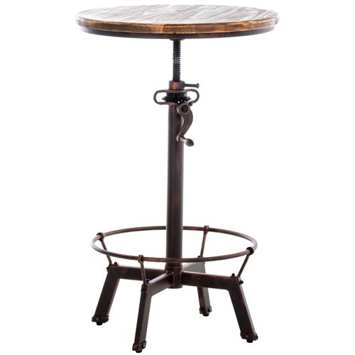 Table Haute En Bois Massif Et Métal Bronze Hauteur Réglable Style Industriel Tab10065