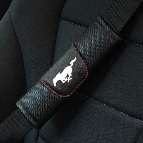 Housse de ceinture de sécurité en Fiber de cuir, 2 pièces, pour