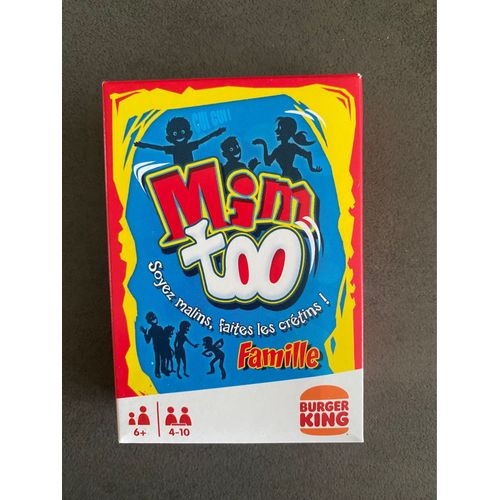 Jeu De Cartes Mim Too Burger King