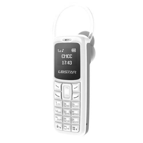 téléphone oreillette Bluetooth mobile Micro SIM Blanc