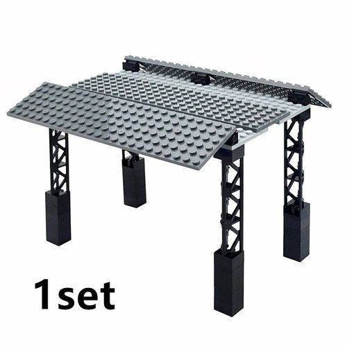 City-Rail De Commutation De Voie Ferrée,Modèle De Brique,Droit,Doux,Croisé,Pont,Cadeau Pour Enfant,Compatible Avec Chemin De Fer,Jouet De Nuits En Essence - Type Train Station 1 Set