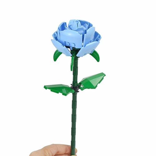 Décennie S De Construction De Bouquet De Tournesol Pour Enfants,Plante Rose,Modèle De Fleur De Tulipe,Décoration En Pot,Ville Créative,Brique Classique Moc,Jouet Pour Enfant - Type Blue Rose-1pcs