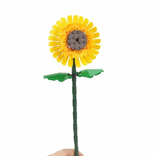 Décennie S De Construction De Bouquet De Tournesol Pour Enfants,Plante Rose,Modèle De Fleur De Tulipe,Décoration En Pot,Ville Créative,Brique Classique Moc,Jouet Pour Enfant - Type Sunflower-1pcs