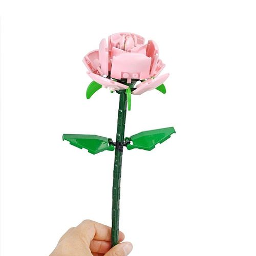 Décennie S De Construction De Bouquet De Tournesol Pour Enfants,Plante Rose,Modèle De Fleur De Tulipe,Décoration En Pot,Ville Créative,Brique Classique Moc,Jouet Pour Enfant - Type Pink Rose-1pcs